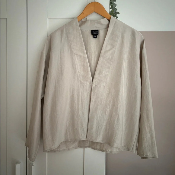 Eileen Fisher 100% Silk kimono cardigan size S - Picture 5 of 7